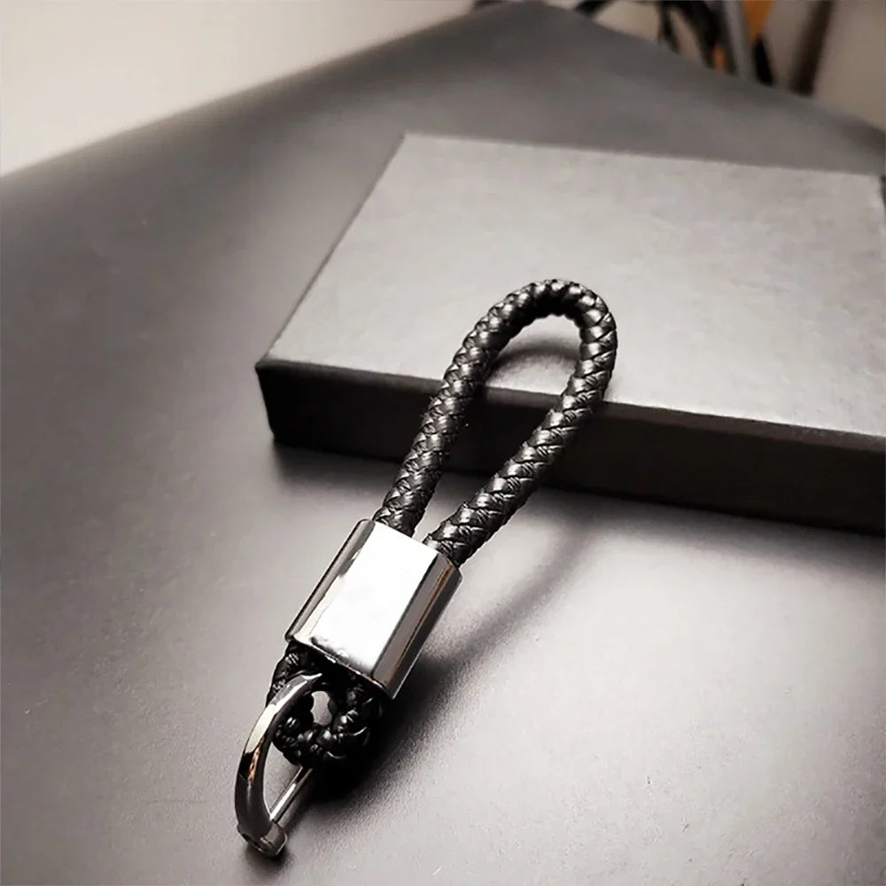 Custom Car Logo Keychain | Metal Woven Key Ring for Mercedes Benz VW Audi