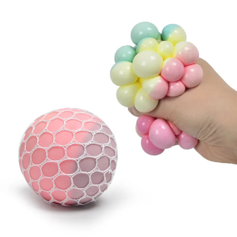 6CM Hand Squeezed Tri Color Stress Ball | Slow Rebound TPR Sensory Toy
