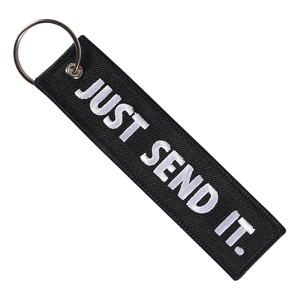 JUST SEND IT Keychains | 5-Pack Luggage Tag and Key Ring Set