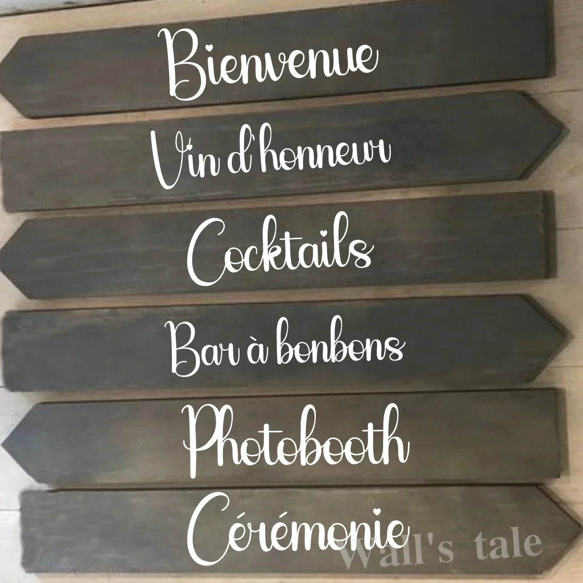 French Wedding Directional Sign Stickers | Baptism Party Personalized Vinyl Decals