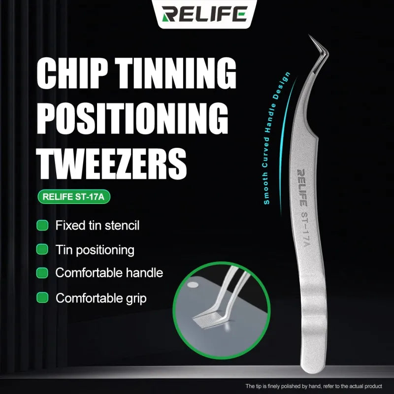 RELIFE ST-17A Ultra-Precision Tweezers | IC Chip Tinning & BGA Stencil Repair Tool