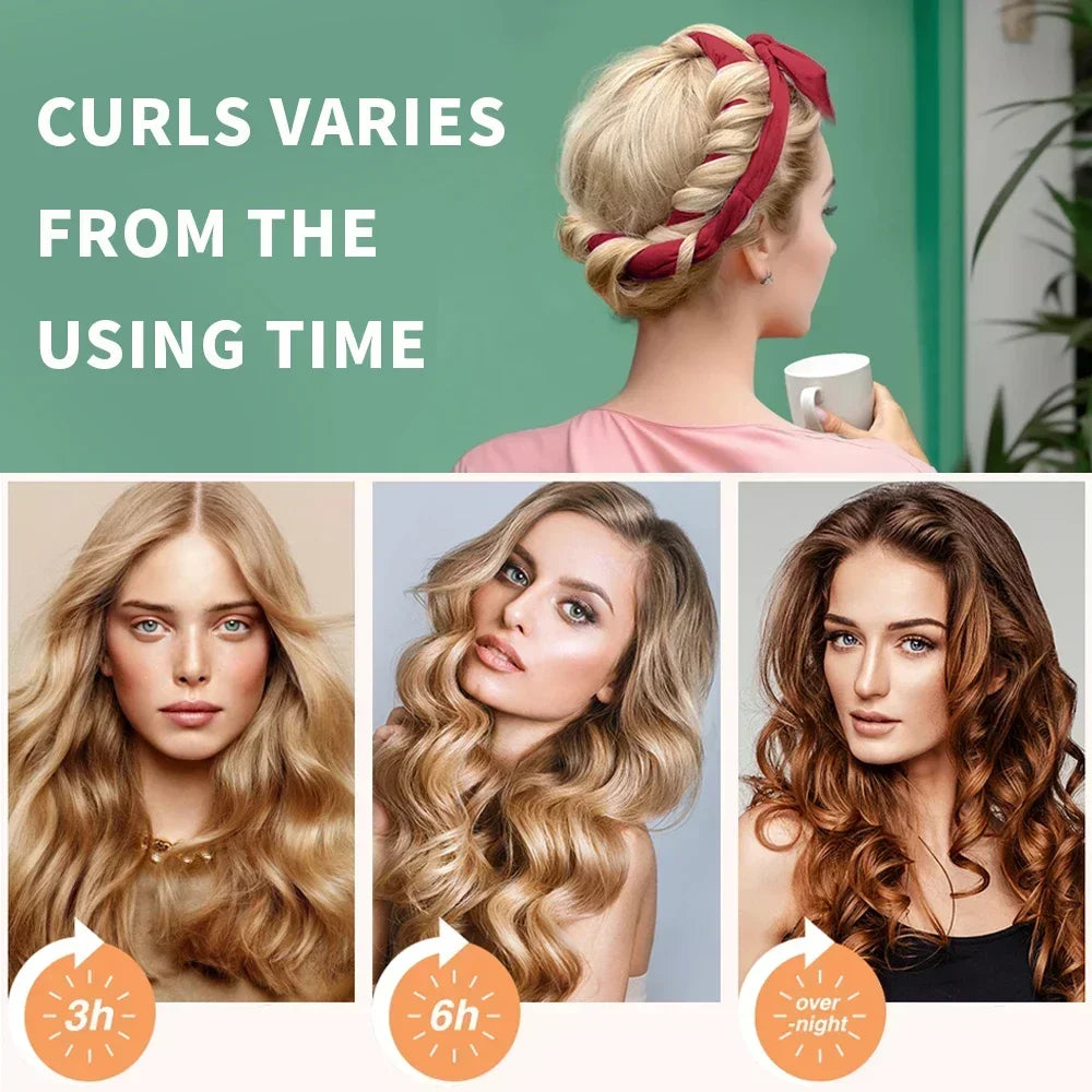 Heatless Curling Rod Headband | No Heat Hair Curler for Soft Sleeping Curls