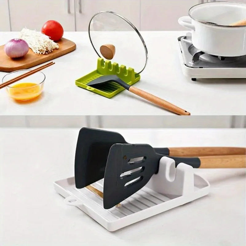 Plastic Spoon Rest with Chopstick Slot | Kitchen Counter Organizer