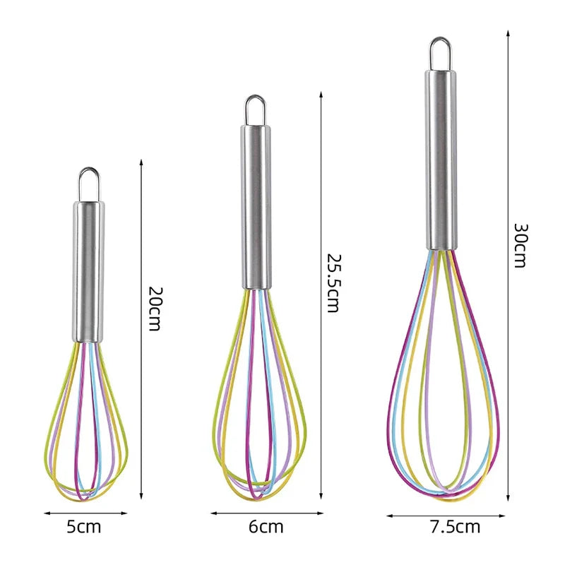 Stainless Steel Balloon Wire Silicone Whisk | Manual Egg Beater Mixer