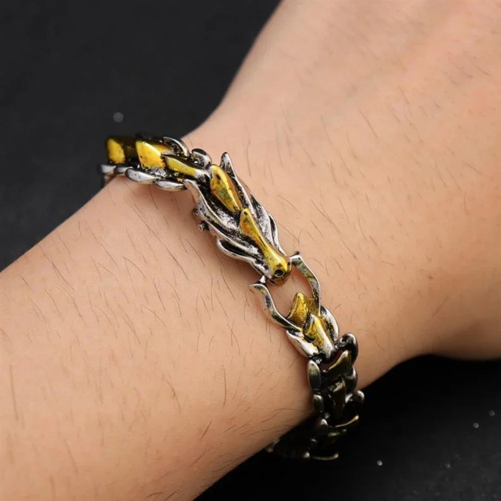 Hip Hop Punk Dragon Bracelet | Unisex Metal Chain Bracelet