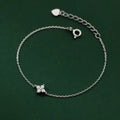 Four Leaf Clover Cubic Zirconia Bracelet | Trendy Chain Link Bracelet for Women
