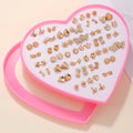 36 Pairs Cute Stud Earrings Assorted Snowflakes Cat Butterfly | Fashion Jewelry Gift Set