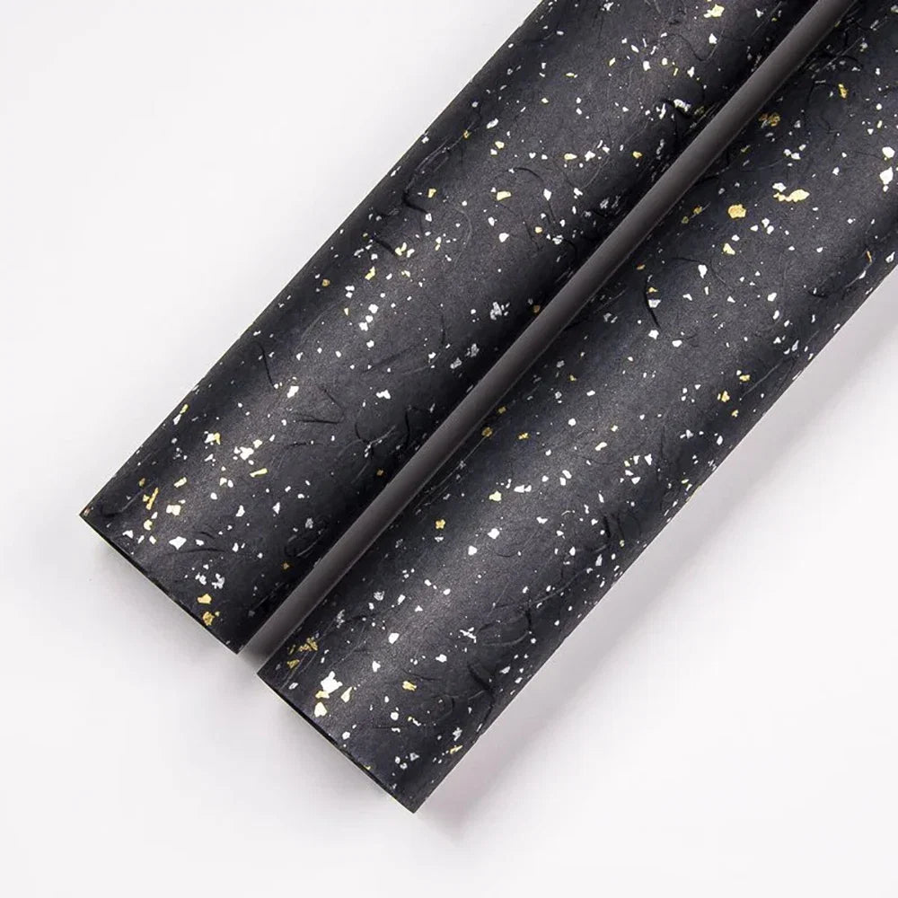 Floral Wrapping Paper Set | 5 Sheets with Gold and Silver Sparkles