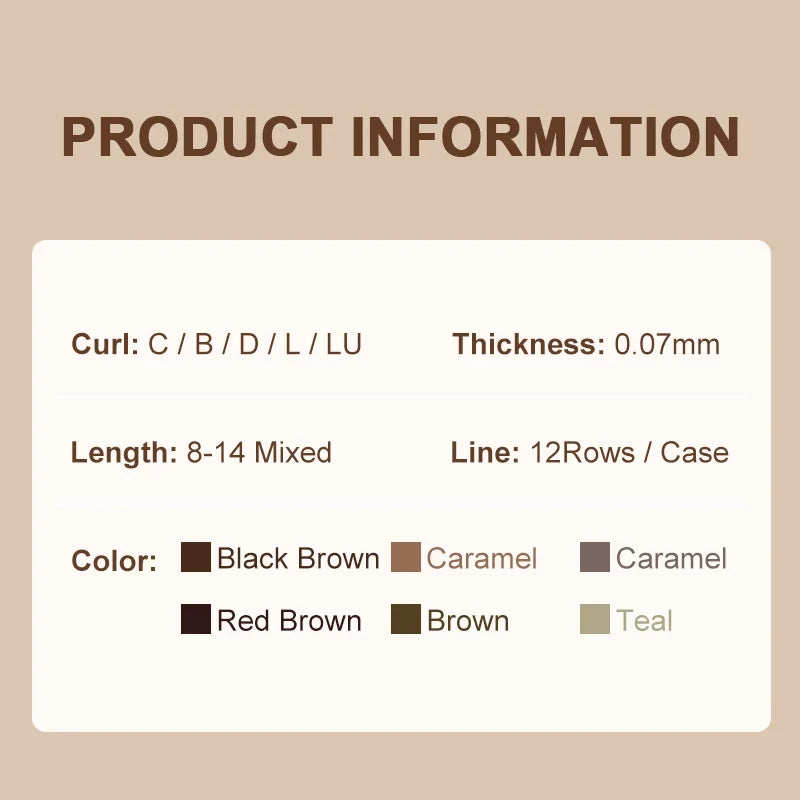 NATUHANA Caramel Colored Lashes | Individual Faux Mink Eyelashes