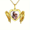Custom Photo Pendant Necklace | Personalized Angel Wing Gift