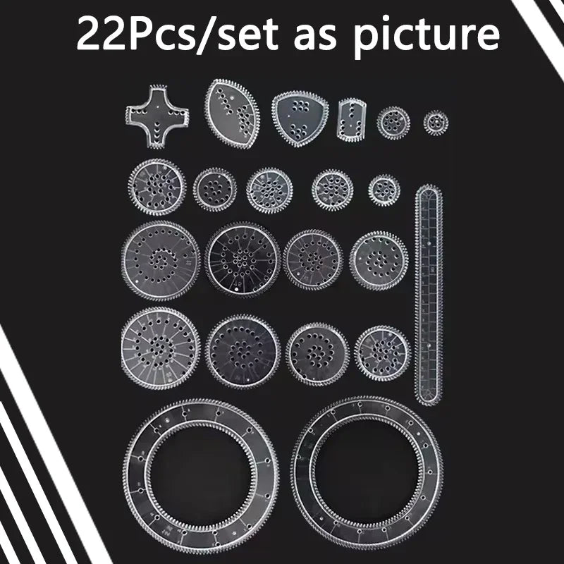 Creative Gears Geometry Spirograph Drawing Stencils Set | Educational Art Toy for Kids