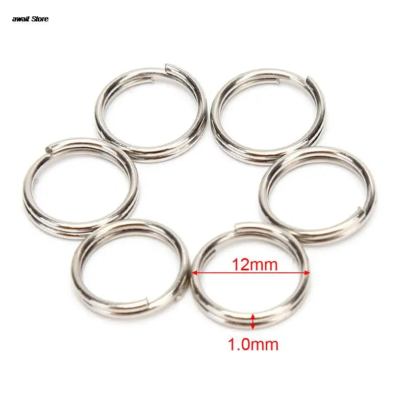 100 Polished Silver Split Key Rings | Stainless Steel Keychain Set for DIY and Organization
