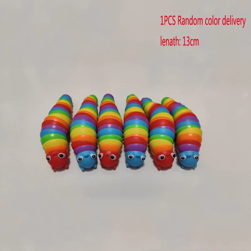 Colorful 3D Slug Fidget Toy | Articulated Sensory Stress Relief for All Ages