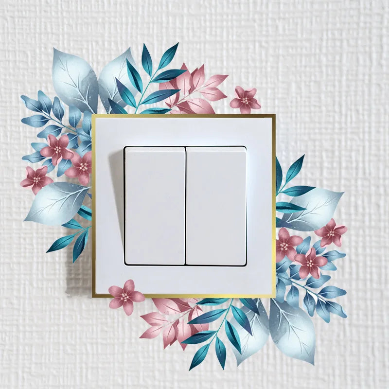 Flower Switch Sticker Decorative Wall Stickers | Waterproof Vinyl Wall Decor