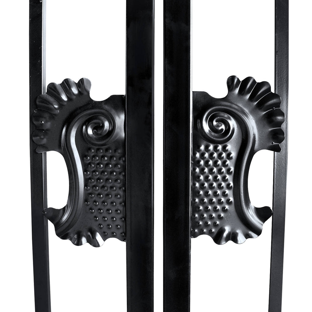 14x8 ft Steel Dual Swing Driveway Gate with Horse Pattern