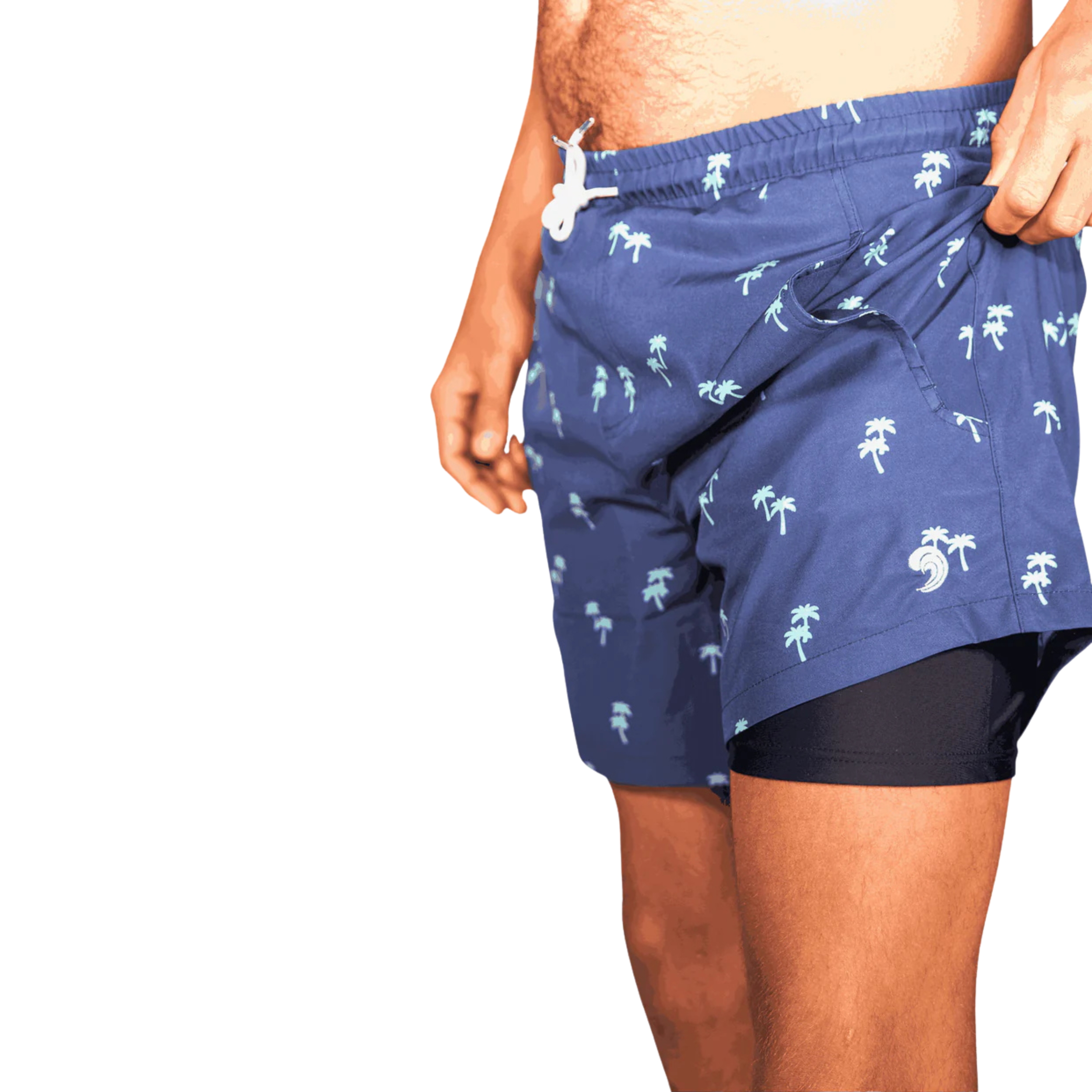 Tropical Trees - Waterproof Swim Shorts With A Waterproof Pocket