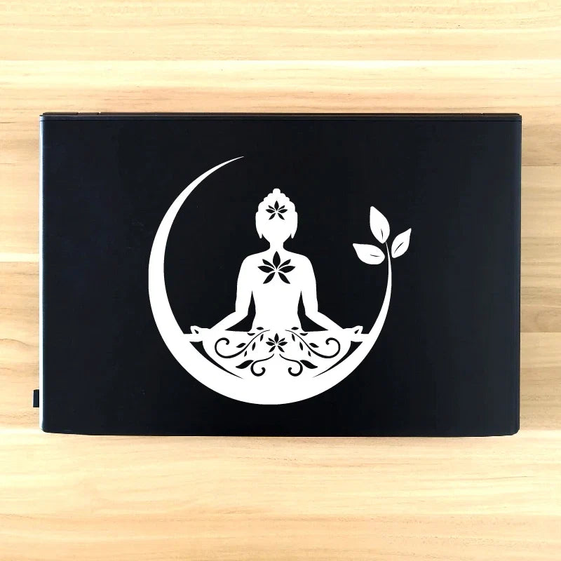 Buddha Chakra Peace Love Good Vibes Vinyl Sticker | Zentangle Mandala Laptop Decal