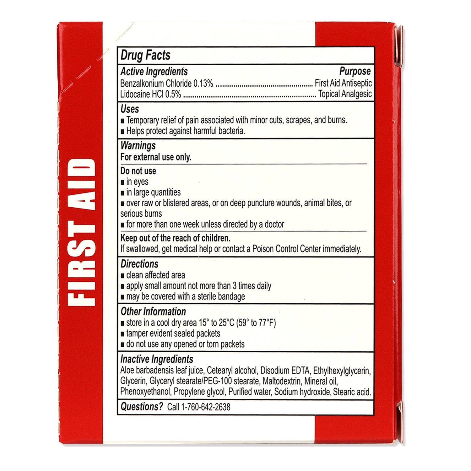First Aid & Burn Cream .9gram, 25 Packets Per Box