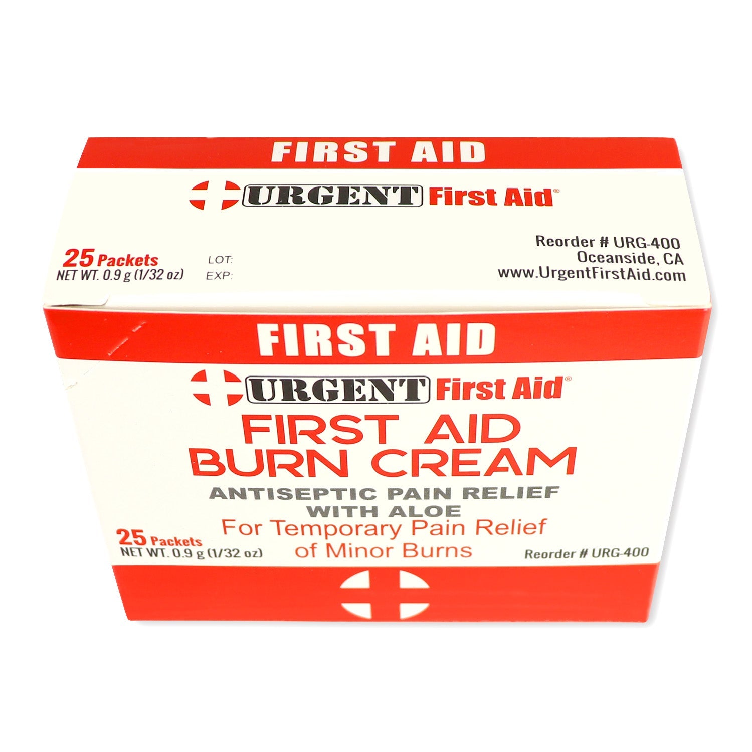 First Aid & Burn Cream .9gram, 25 Packets Per Box