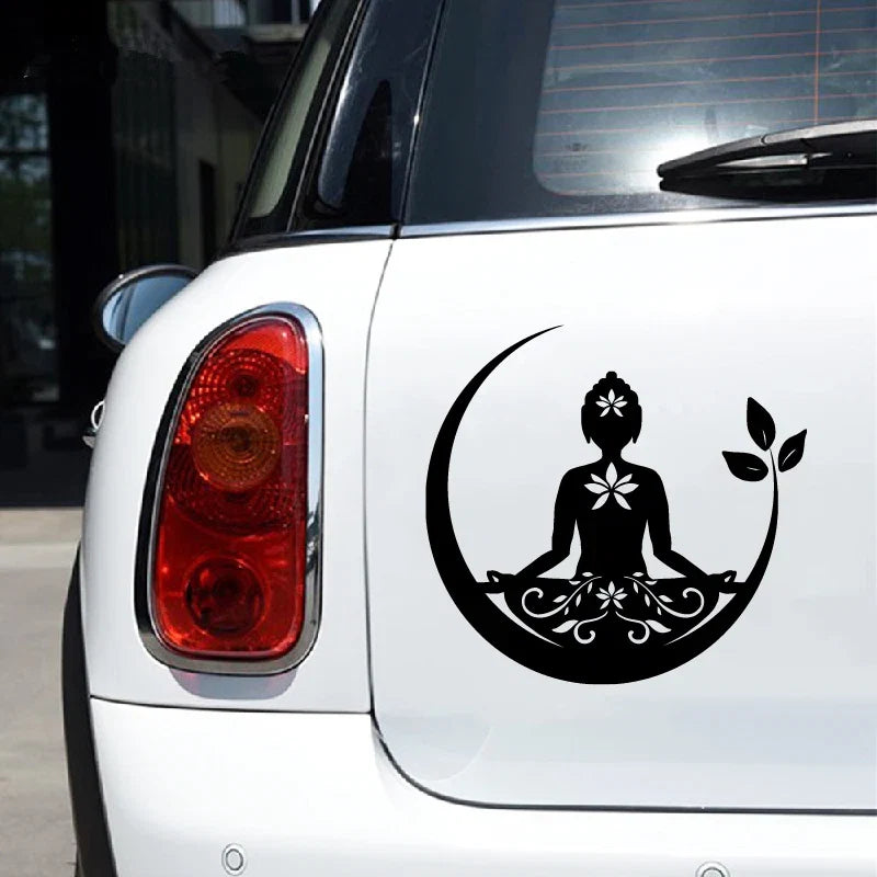 Buddha Chakra Peace Love Good Vibes Vinyl Sticker | Zentangle Mandala Laptop Decal