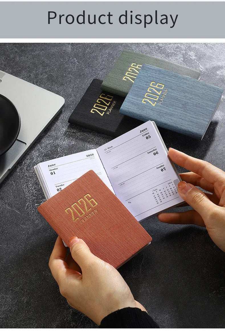 A7 2026 English Planner Book | Mini Pocket Weekly Calendar