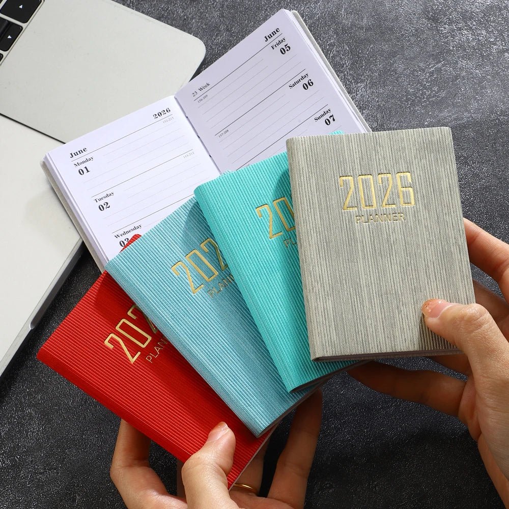 A7 2026 English Planner Book | Mini Pocket Weekly Calendar