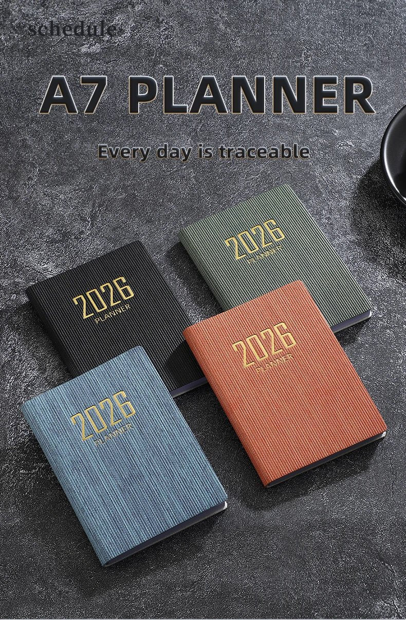 A7 2026 English Planner Book | Mini Pocket Weekly Calendar