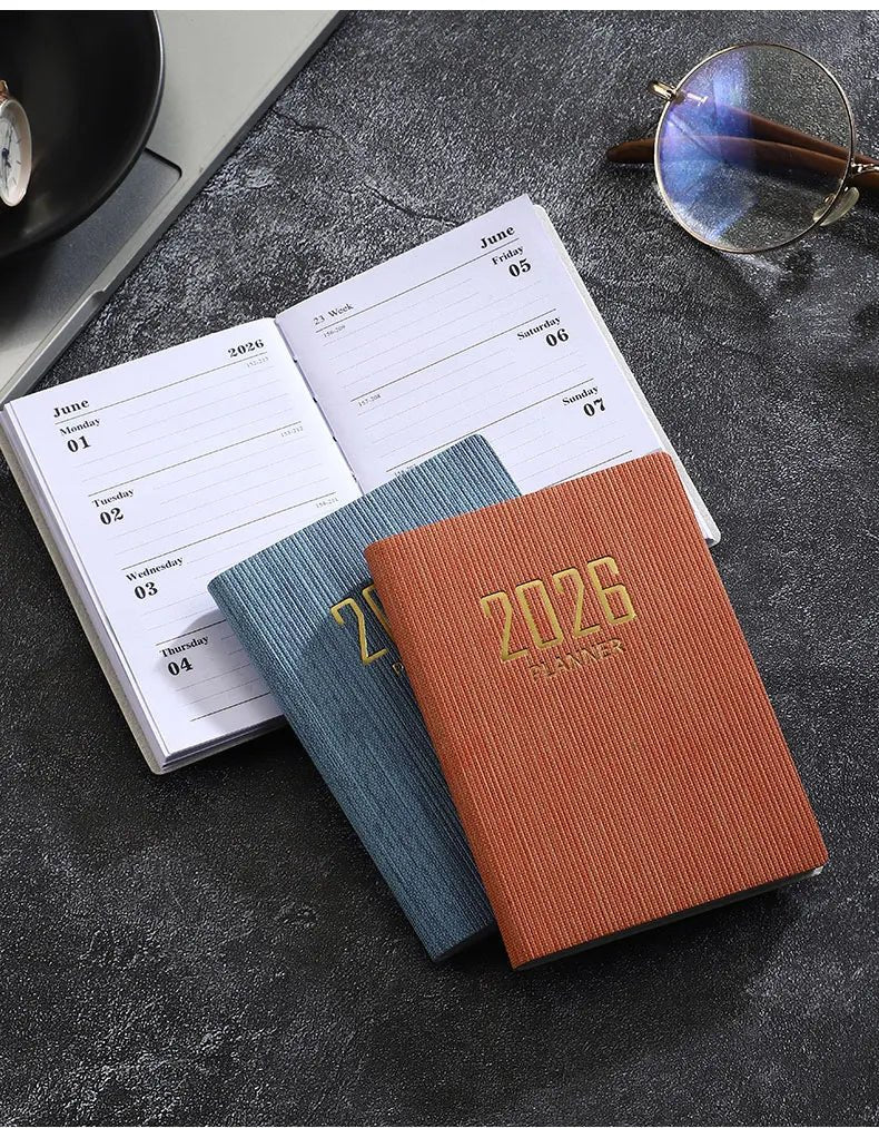 A7 2026 English Planner Book | Mini Pocket Weekly Calendar
