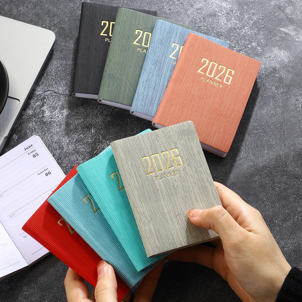 A7 2026 English Planner Book | Mini Pocket Weekly Calendar