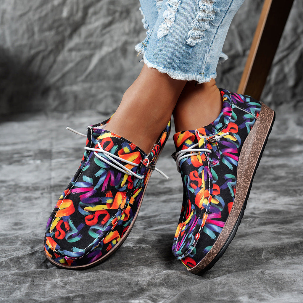 Colorful Printed Casual Loafers
