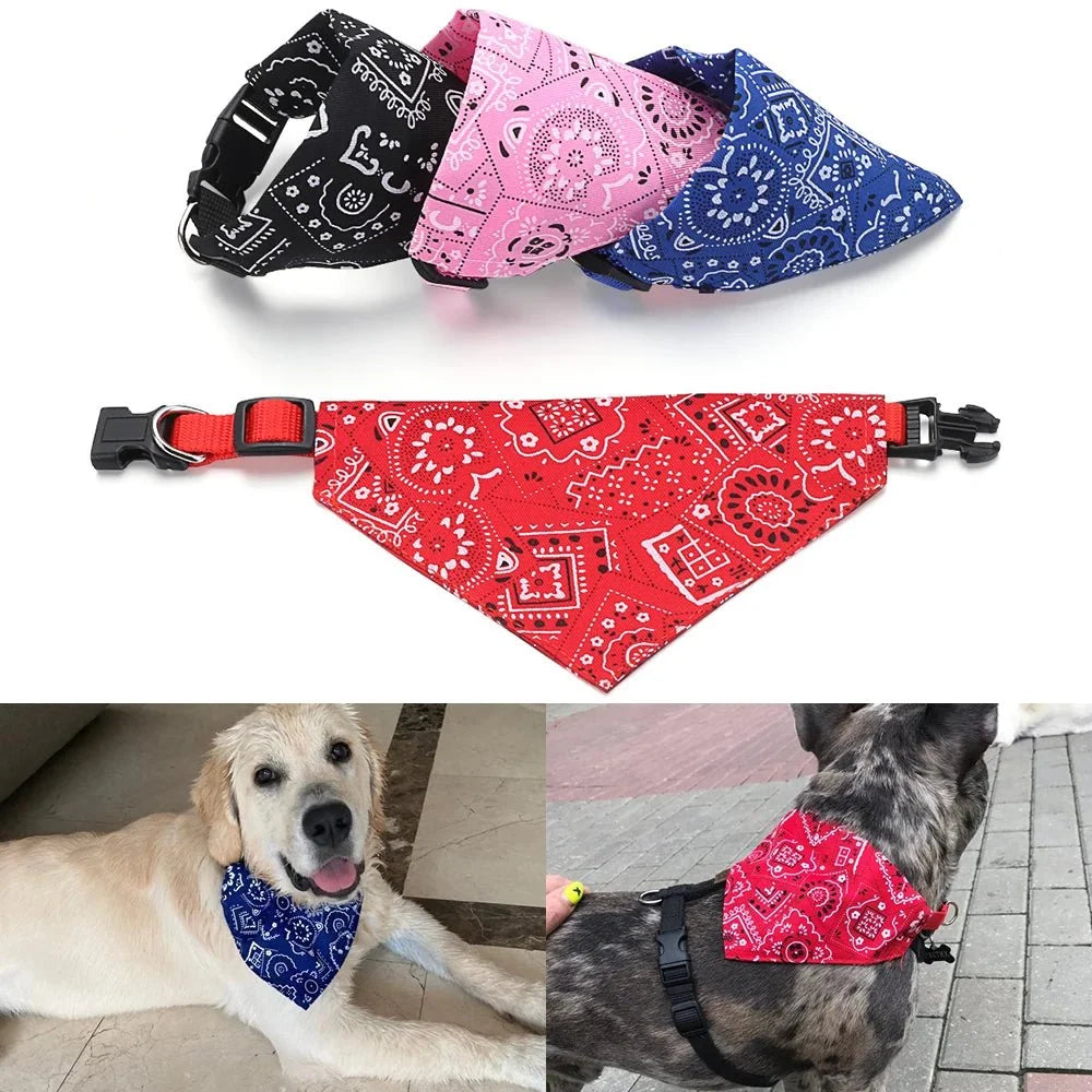 Adjustable Pet Bandana Scarf | Washable Cotton Triangle Collar for Dogs and Cats
