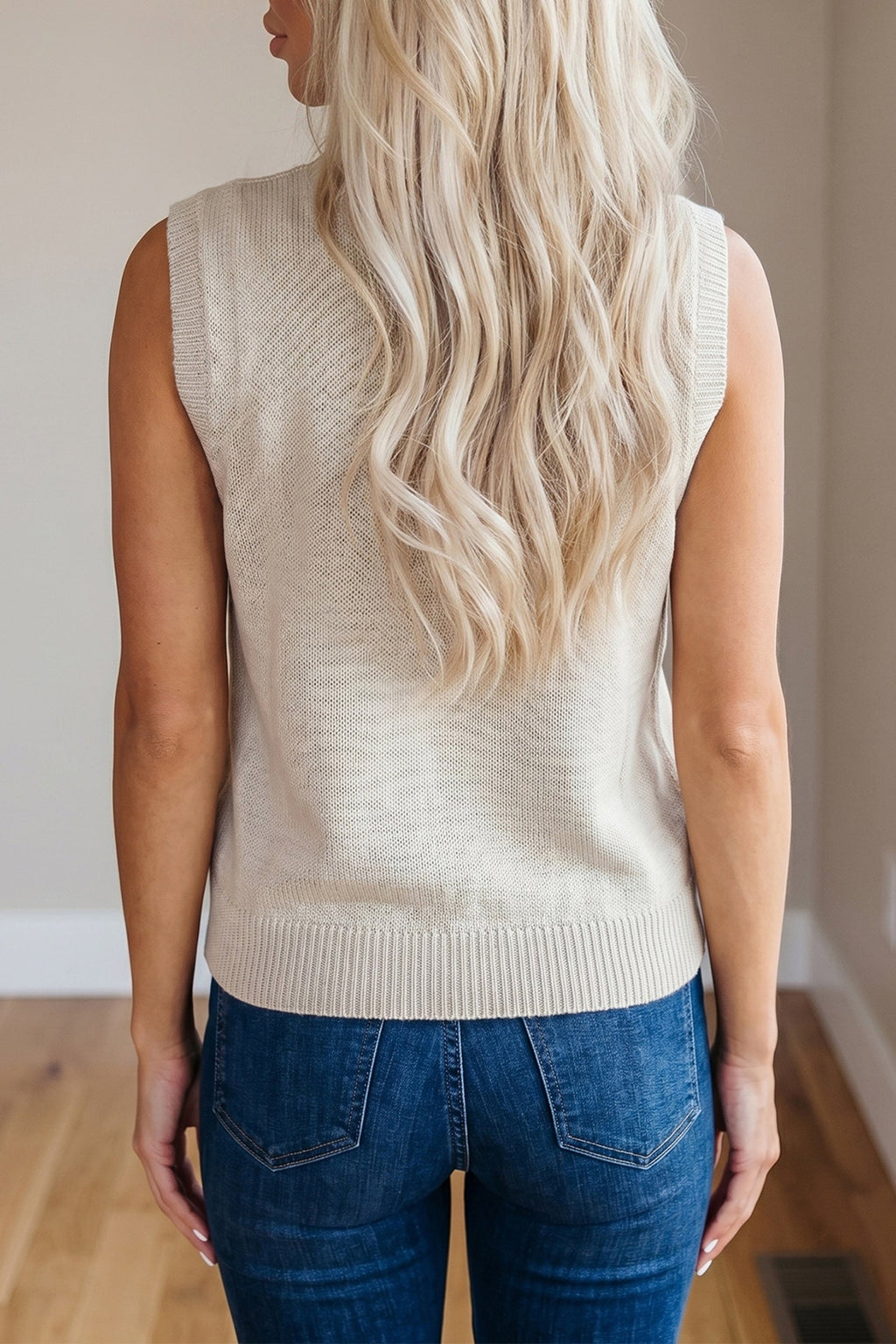 Parchment American Flag Sleeveless Sweater