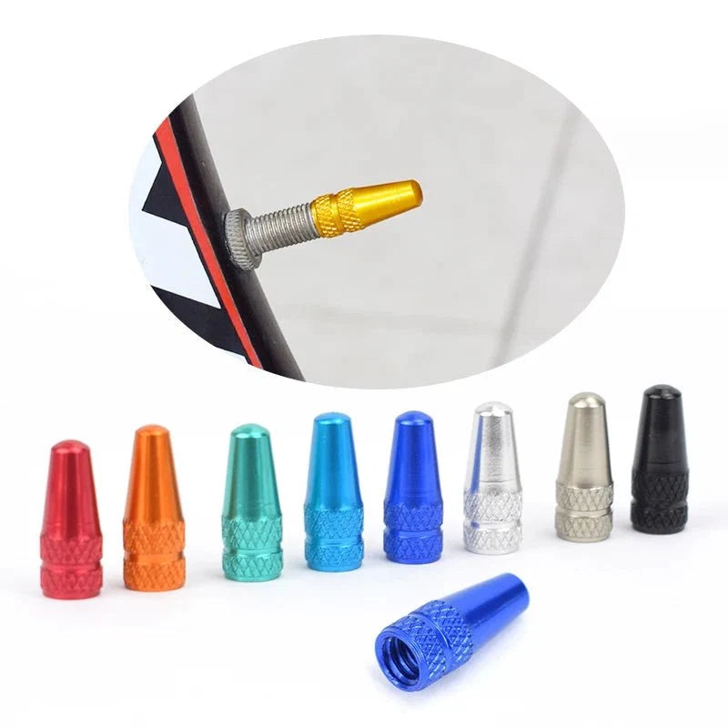 Aluminum Alloy Bike Valve Caps | 8-Piece Pack for Presta and Schrader Valves
