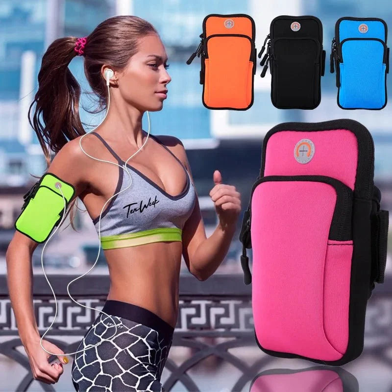 Running Arm Bag | Shockproof Adjustable Armband Pouch for Smartphones up to 6 Inches
