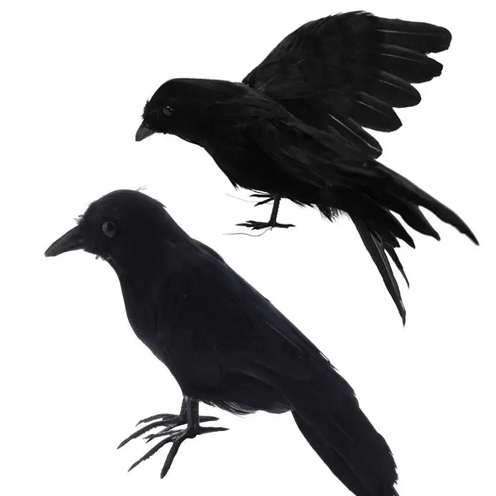 Artificial Black Crow | Halloween Decoration Prop
