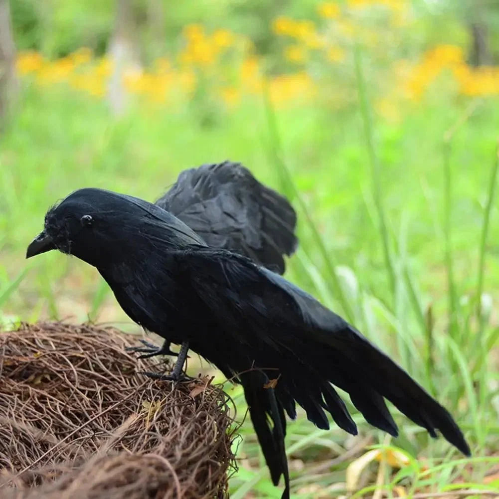 Artificial Black Crow | Halloween Decoration Prop