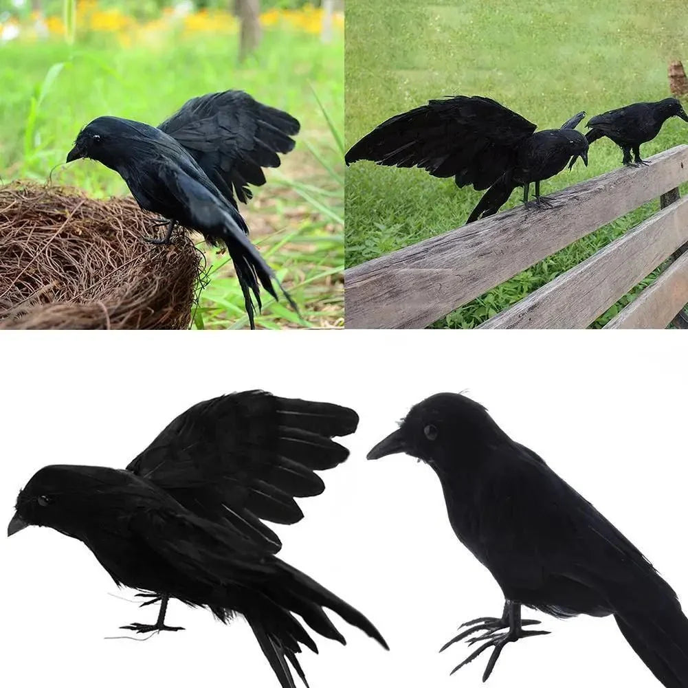 Artificial Black Crow | Halloween Decoration Prop