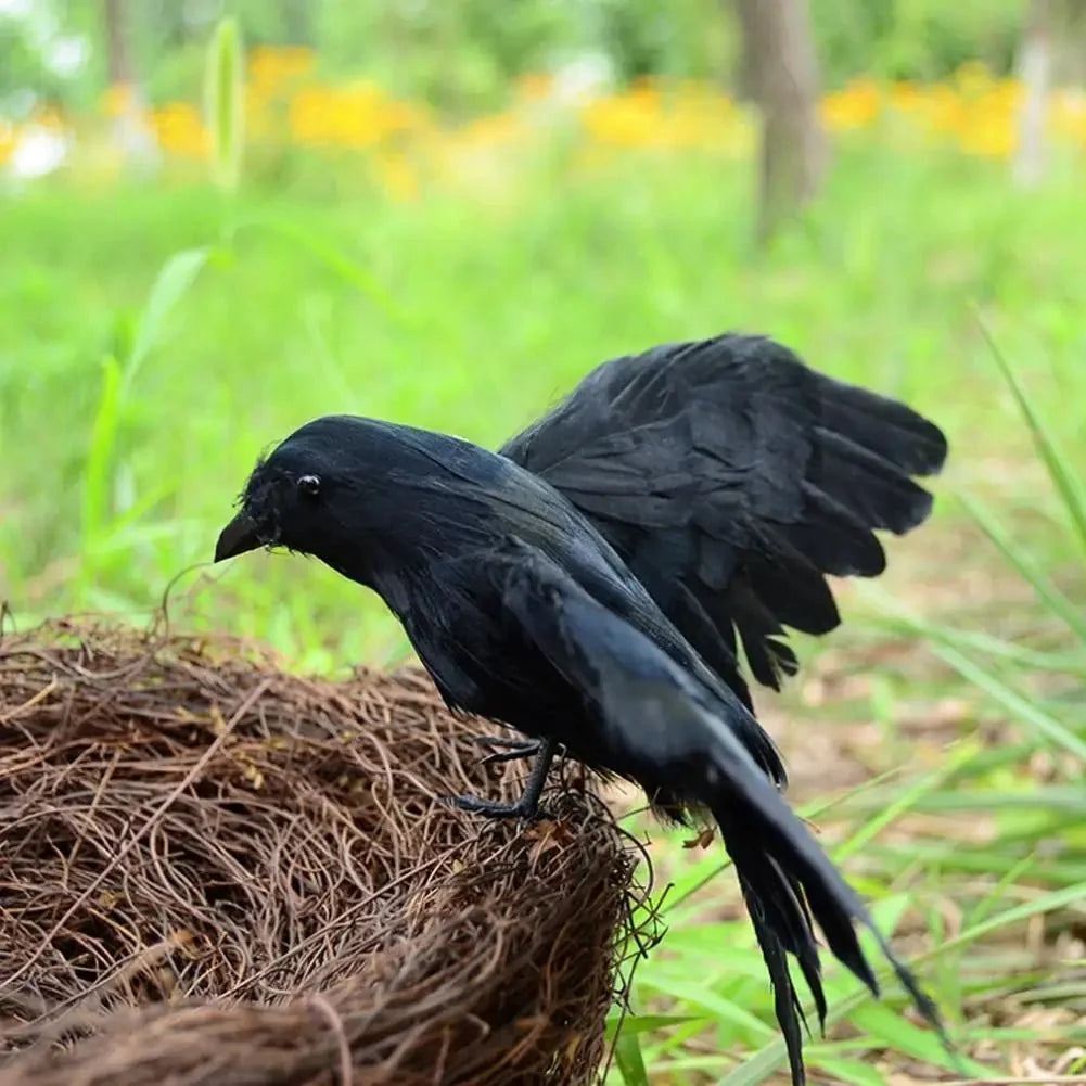 Artificial Black Crow | Halloween Decoration Prop