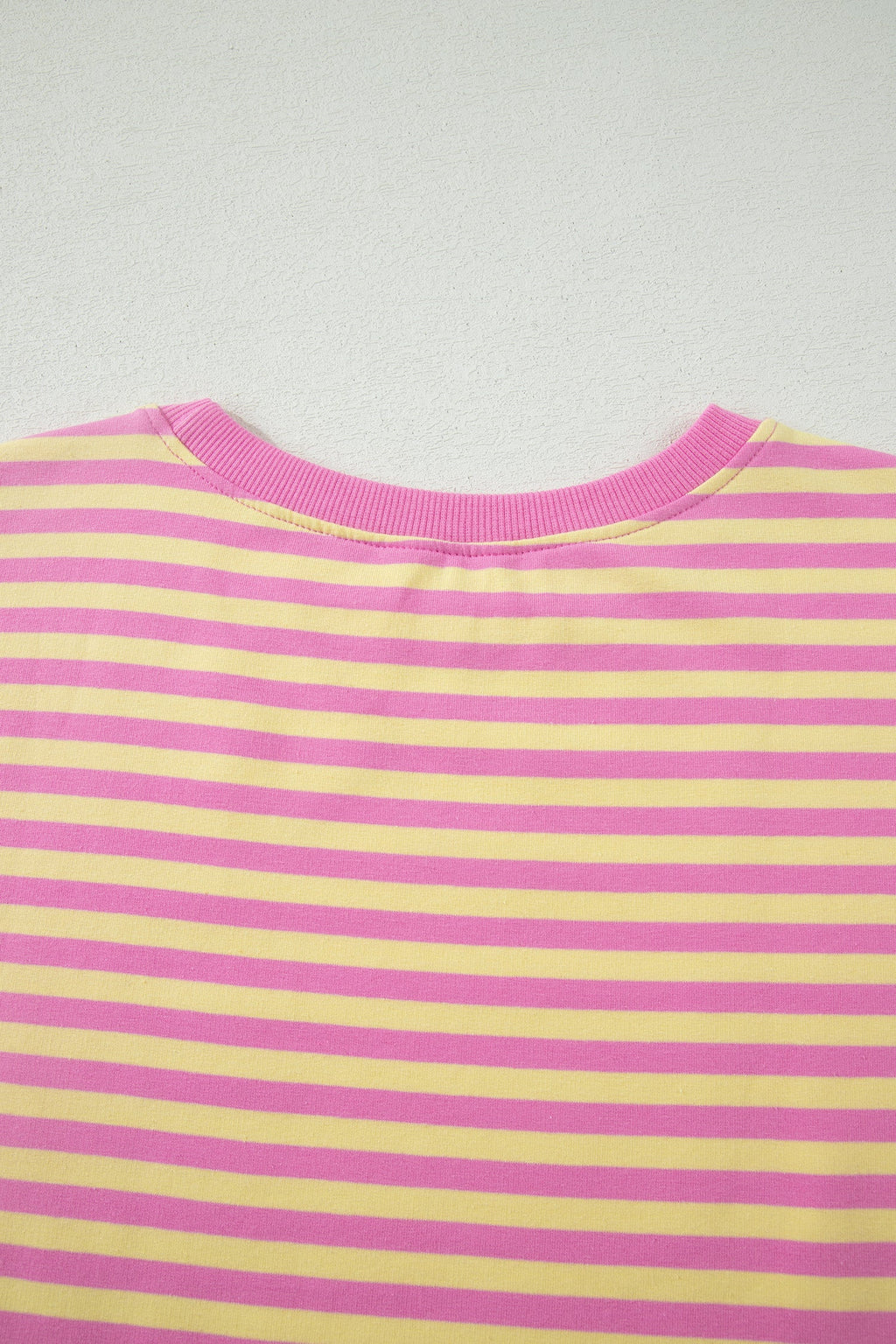 Pink Stripe Loose Short Sleeve Top and Skirt Set
