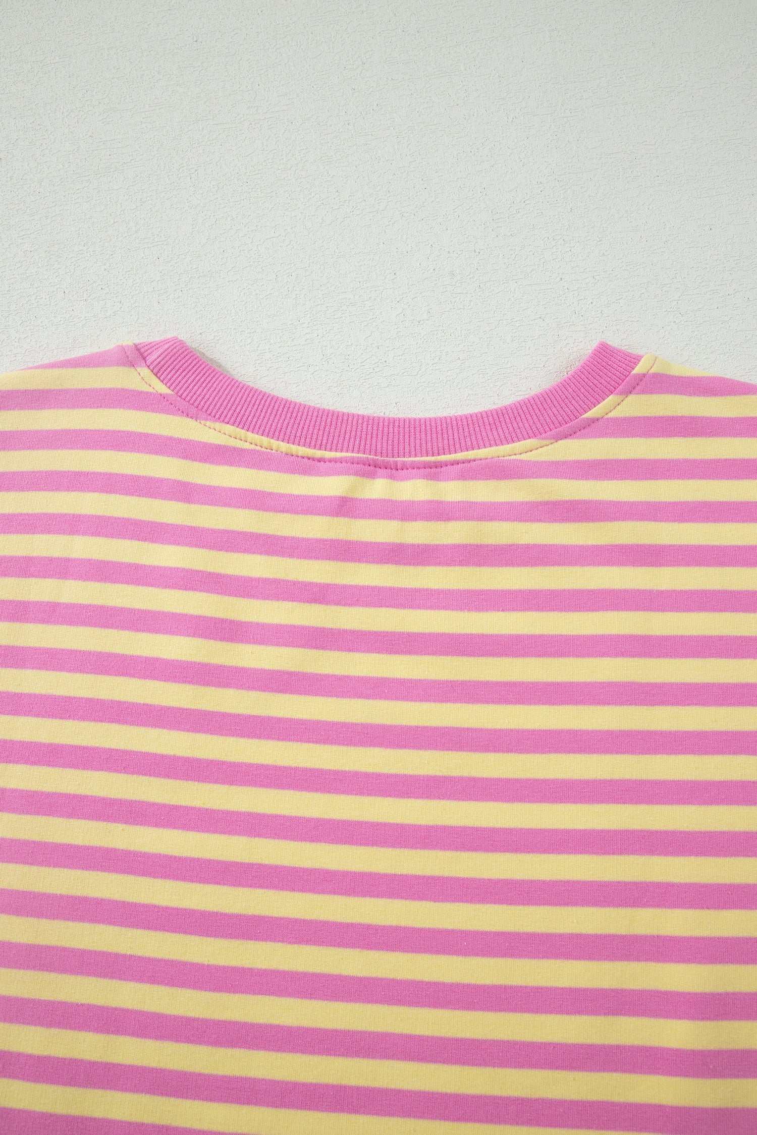 Pink Stripe Loose Short Sleeve Top and Skirt Set