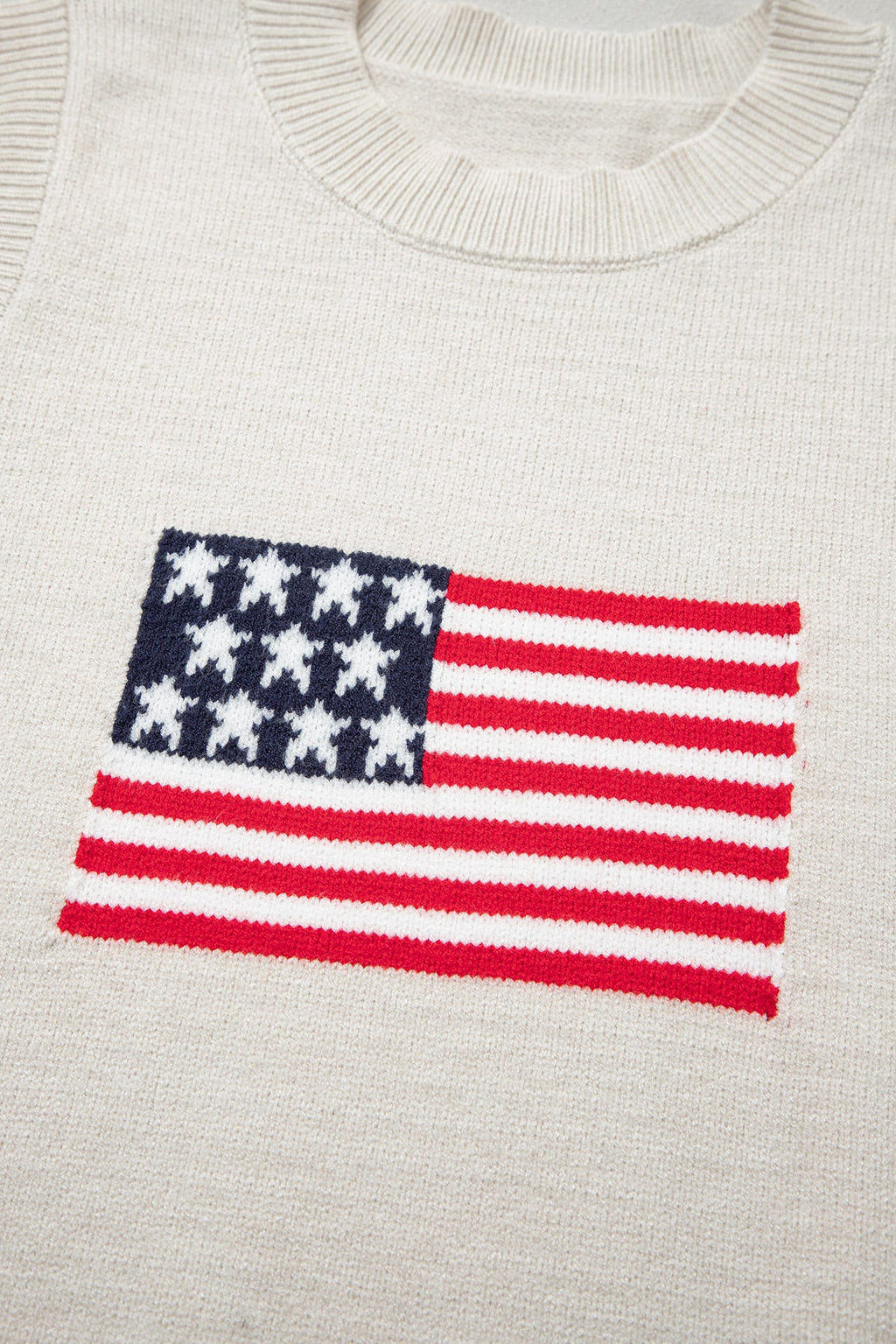 Parchment American Flag Sleeveless Sweater