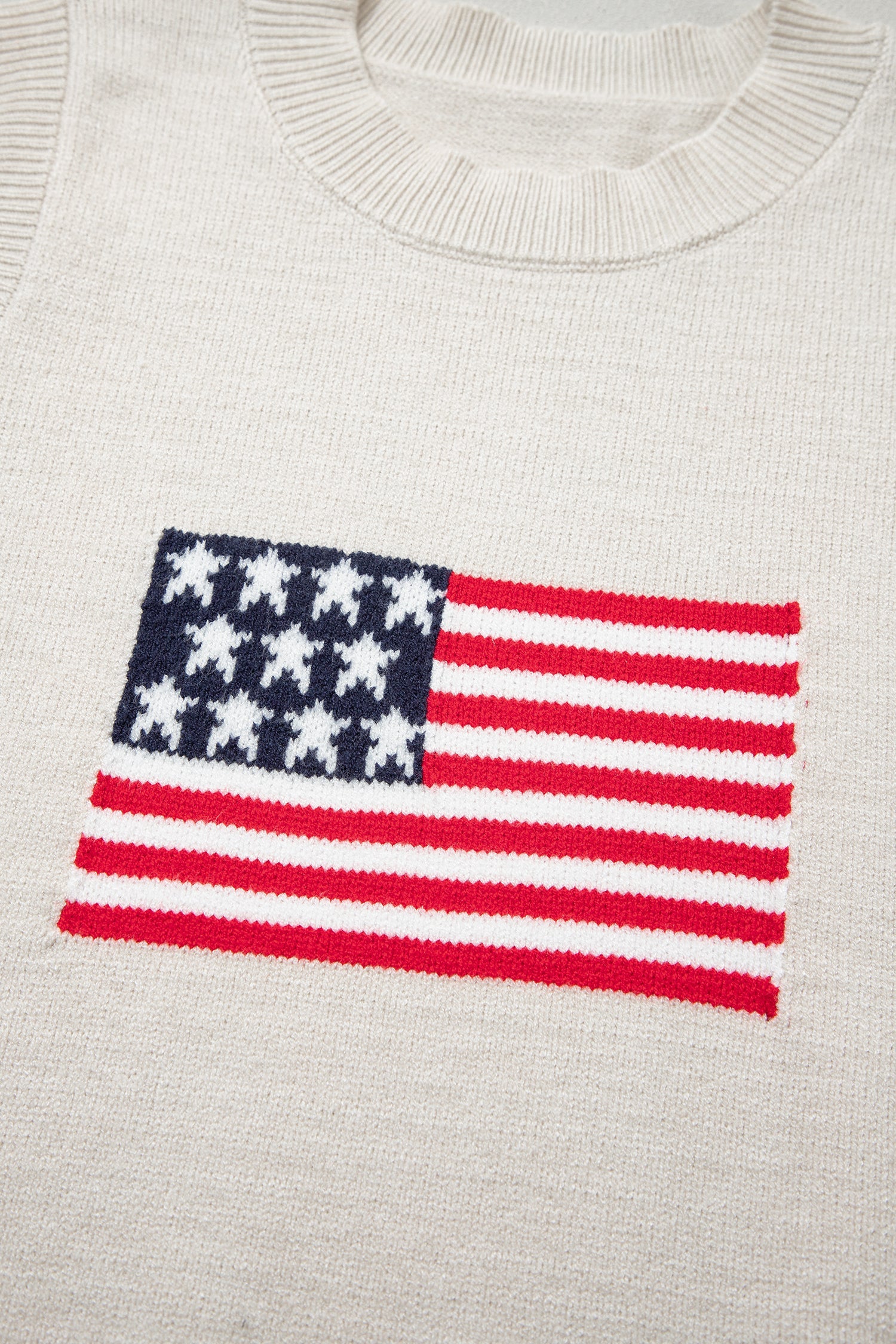 Parchment American Flag Sleeveless Sweater