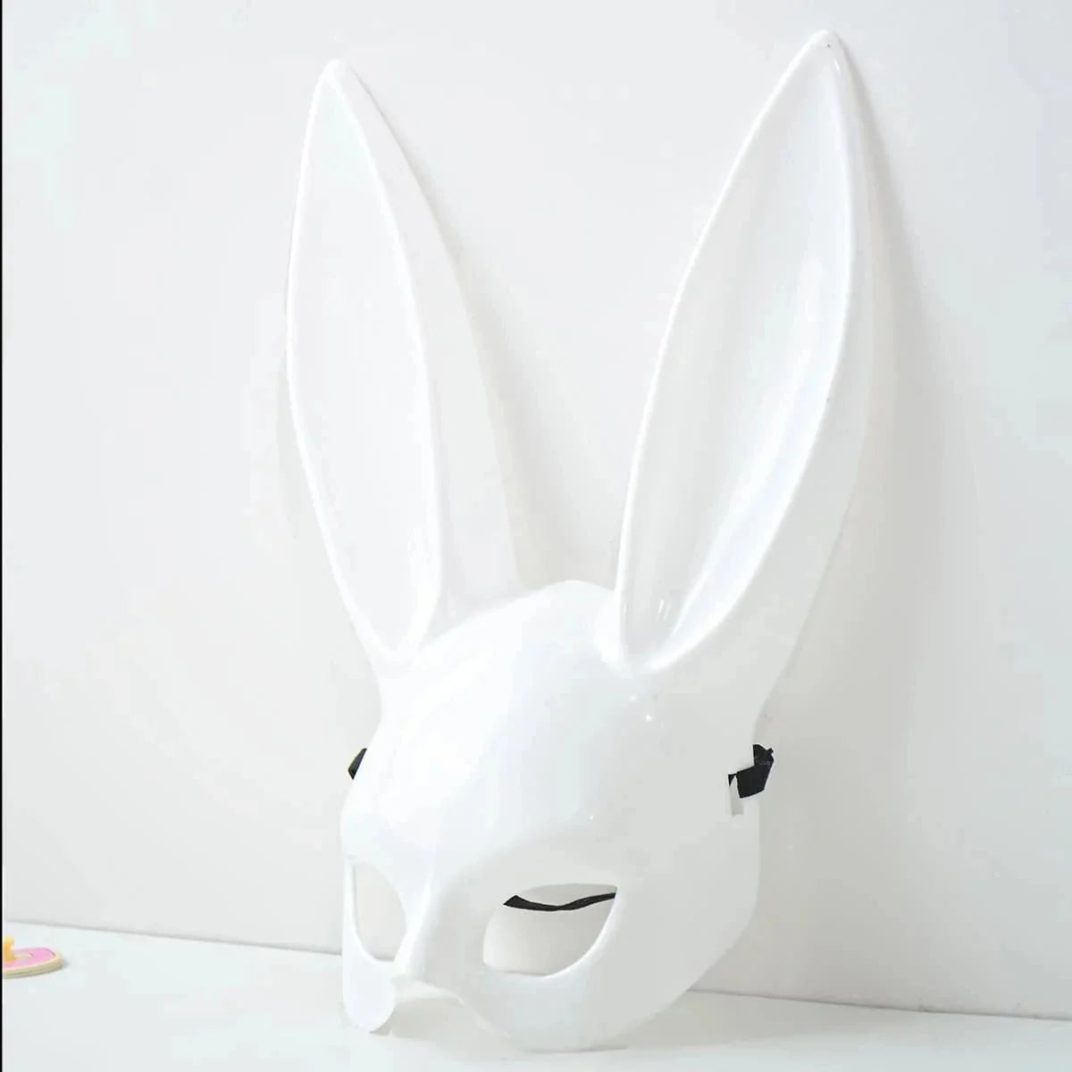 Black and White Rabbit Mask with Long Ears | Bunny Cosplay and Halloween Costume Accessory