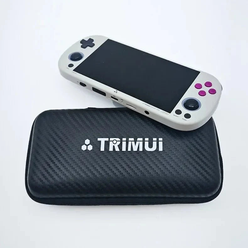 Protective Carrying Case for Trimui Smart Pro and Nintendo 3DS | Hard Shell Storage Bag with Tempered Glass Screen Protector