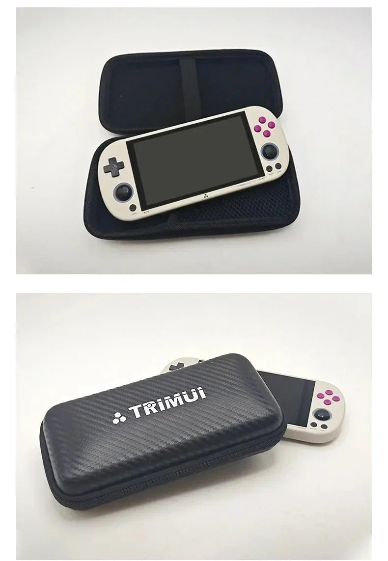 Protective Carrying Case for Trimui Smart Pro and Nintendo 3DS | Hard Shell Storage Bag with Tempered Glass Screen Protector