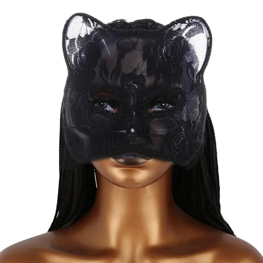 Cat Girl Half Face Party Mask | EVA Masquerade and Cosplay Accessory