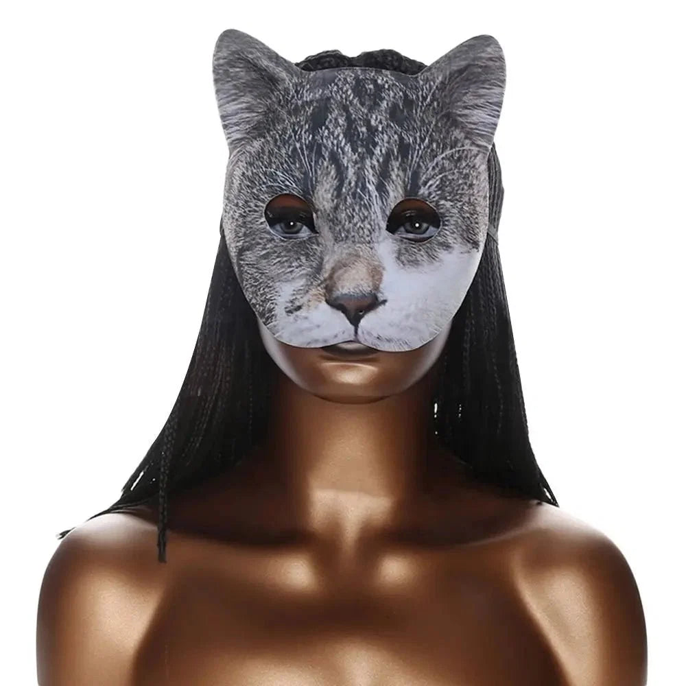 Cat Girl Half Face Party Mask | EVA Masquerade and Cosplay Accessory