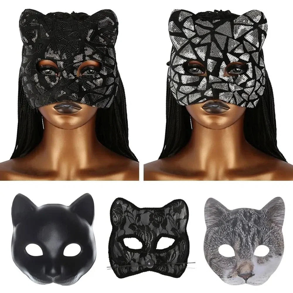 Cat Girl Half Face Party Mask | EVA Masquerade and Cosplay Accessory