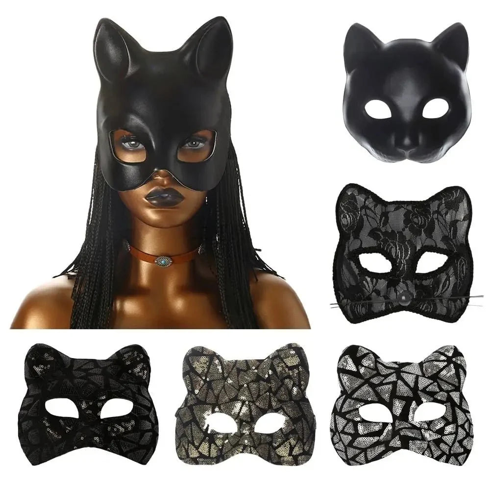 Cat Girl Half Face Party Mask | EVA Masquerade and Cosplay Accessory