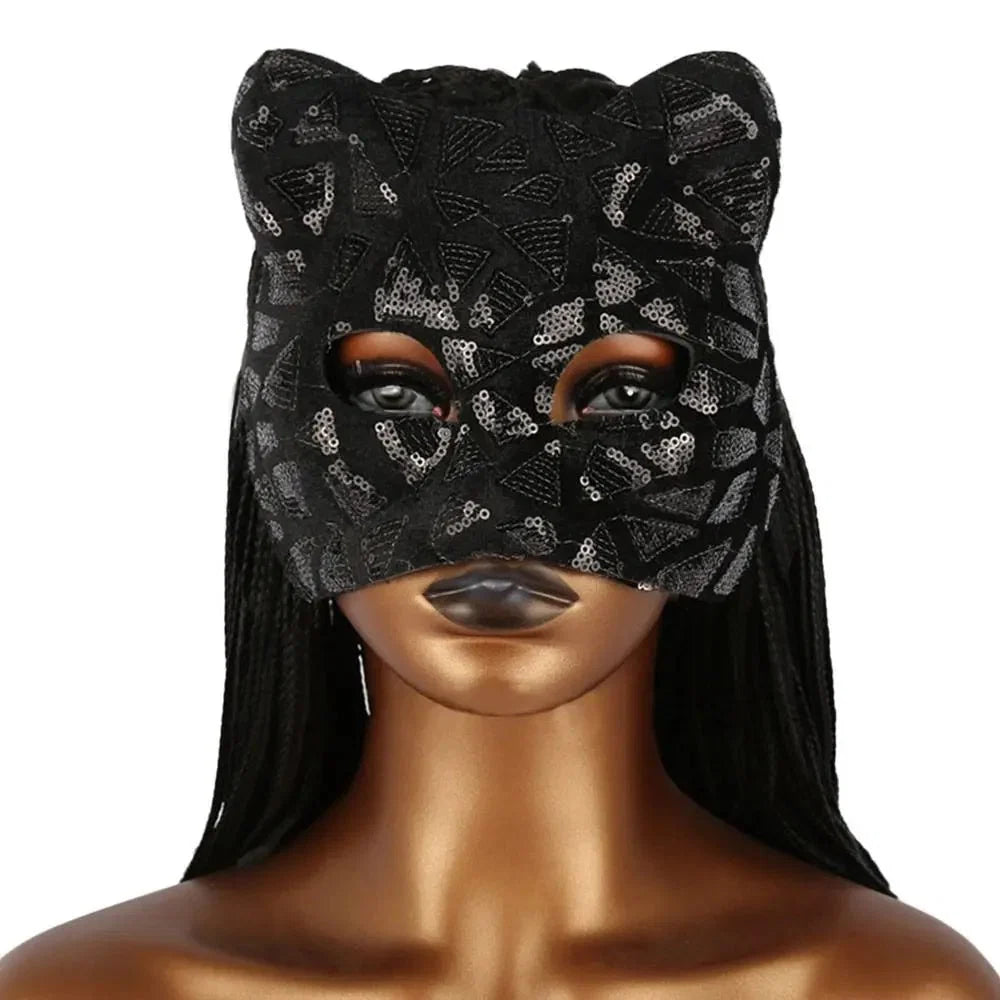 Cat Girl Half Face Party Mask | EVA Masquerade and Cosplay Accessory